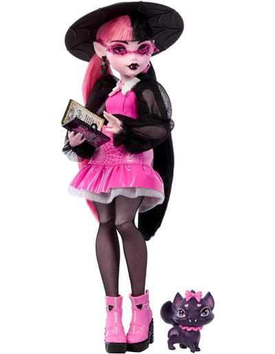 Кукла Монстер Хай Дракулаура со шляпой HRP64 Поколение 3 | Monster High Draculaura with Hat G3 | шарнирная кукла | 6+