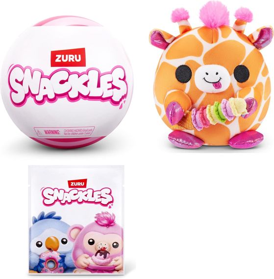 ZURU. Snackles Non-Licensed Series 1, 5-inch Plush by ZURU, Plush with Snack Accessory, Random