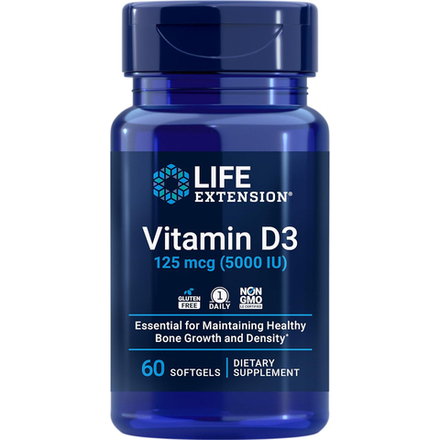 Vitamin D3 125 мкг (5000 IU) 60 капсул Life Extension