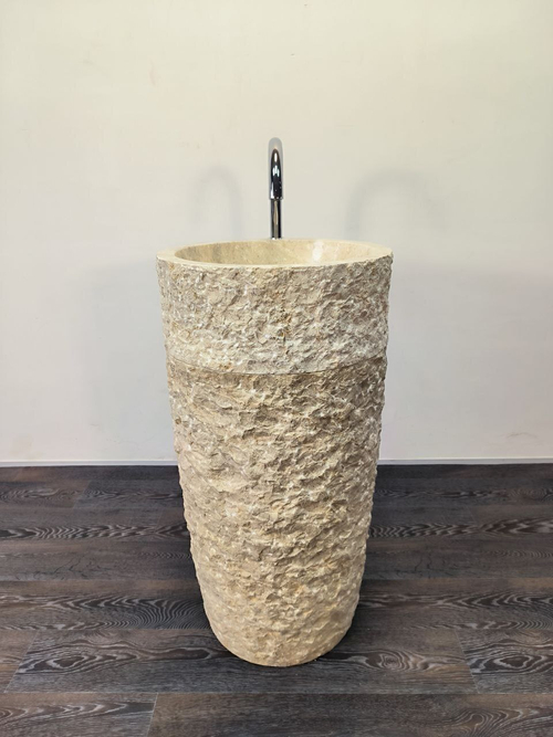 Раковина напольная из мрамора Pedestal Cream Marmo MN-65910 45х45х90 из натурального камня