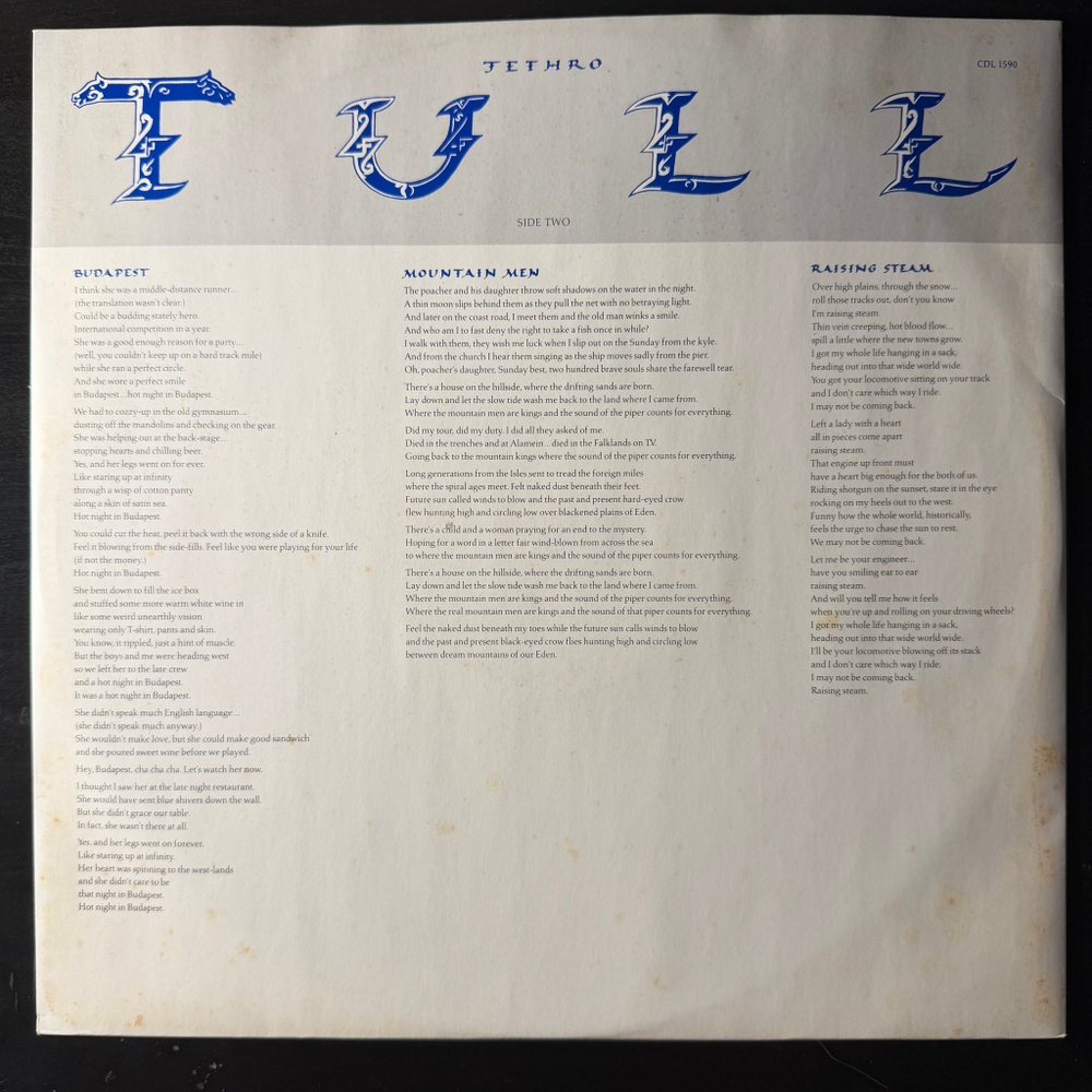 Jethro Tull ‎– Crest Of A Knave (Англия 1987г.) Т