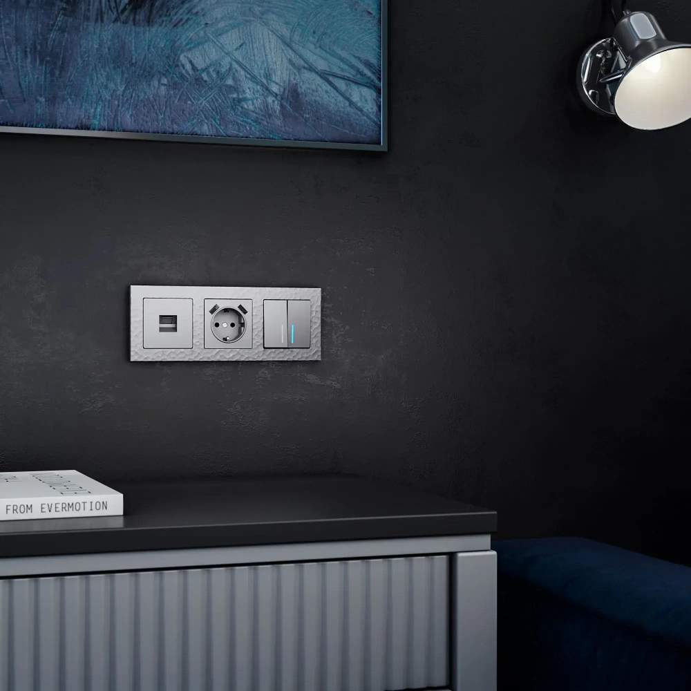 Рамка на 3 поста Hammer (серебряный) W0032406