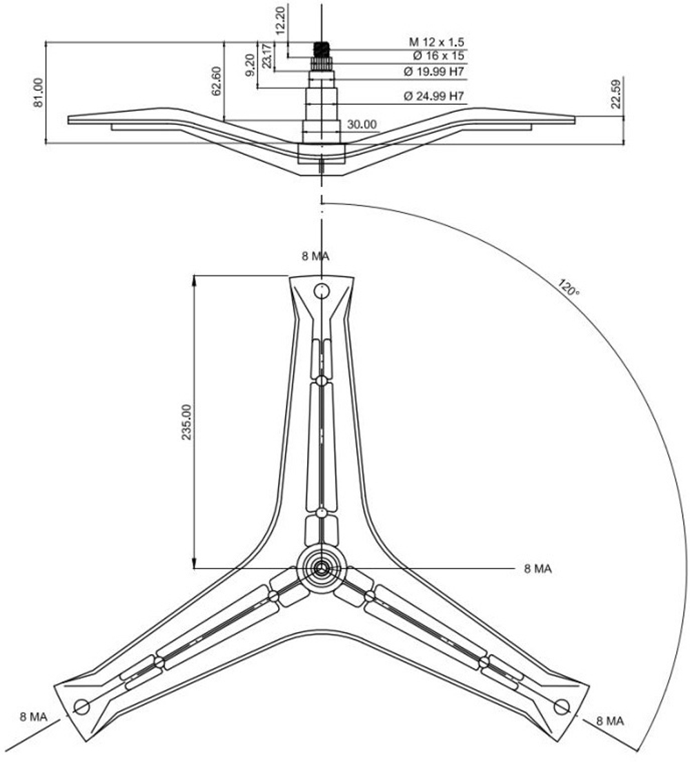 Крестовина барабана стиральной машины CANDY 49003265 зам. 92994862 cod759