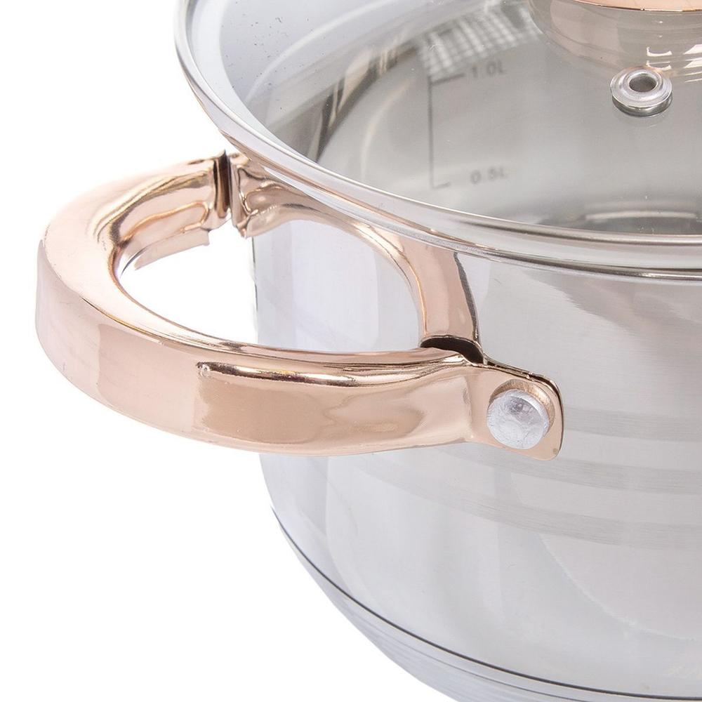 Кастрюля нерж, 2 л, с крыш, Daniks, Вена, SD-Т87-16, индукц