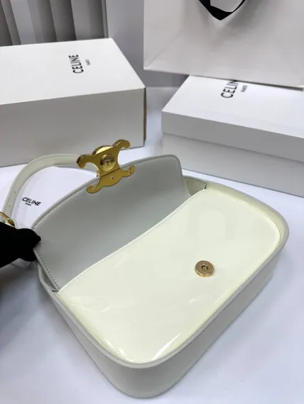 Сумка CELINE TERENCE из лакированной телячьей кожи белый