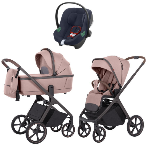 Коляска Carrello Vector CRL-6550 и автокресло Cybex Aton B2 Bay Blue 3 в 1 Cupcake Beige