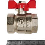 Кран шаровой полнопроходной ROMMER - 1"1/4 (ВР/ВР, PN40, ручка-бабочка)
