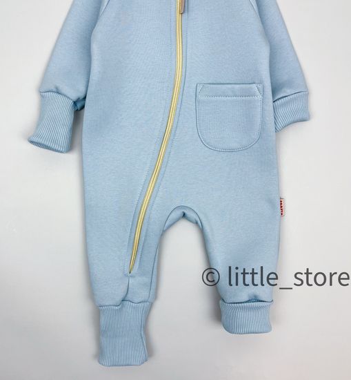 Комбинезон из футера с начесом "Simple" Нежно-голубой