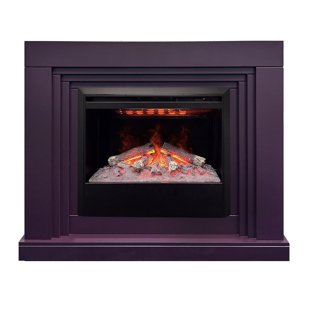 Электрокамин RealFlame Stanley 26 Plum сливовый с очагом 3D Helios 26 SBG
