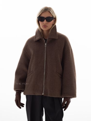 Шерстяная куртка на молнии в цвете шоколад