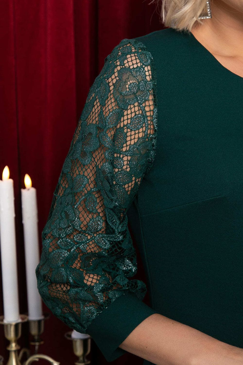 Платье с кружевом Властилина (зеленое) П14732-48М LT Collection