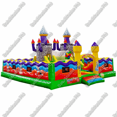 Надувной батут "Средневековье" 8*8*5 м, с цветным полом и стенами