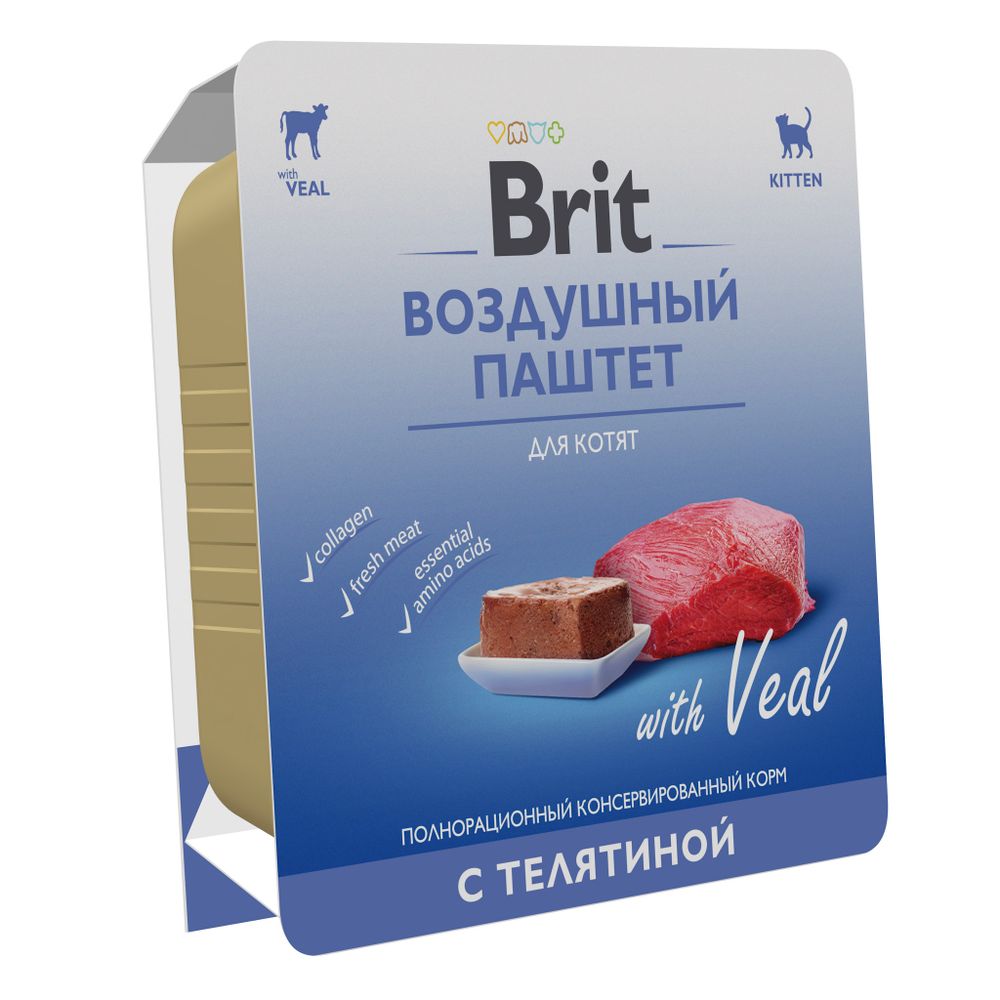Воздушный паштет для котят Brit Premium, телятина Воздушный паштет для котят Brit Premium, телятина
