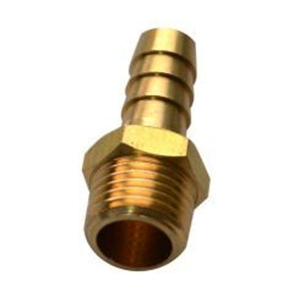 Штуцер латунь 1/4" х 10мм. наружняя резьба.