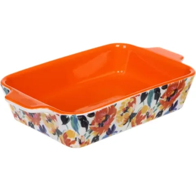 Форма керамическая для запекания «Пионы» 0,8л 22*13*4,5см