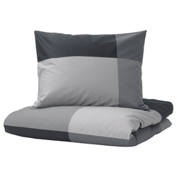 IKEA BRUNKRISSLA  (ИКЕА БРУНКРИССЛА)  -  Пододеяльник и наволочка, черный, 150x200/50x60 см