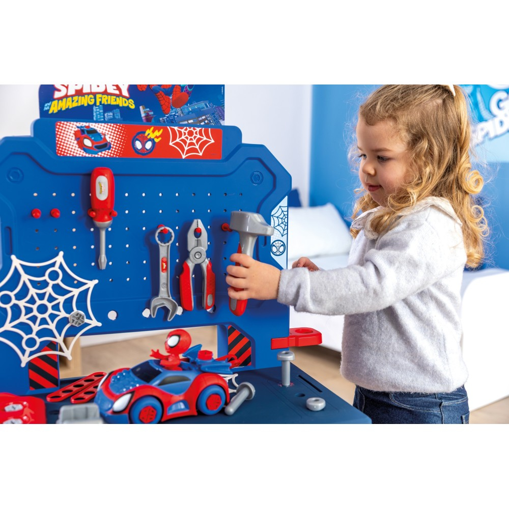 Детский верстак Smoby Bricolo Spidey 360742 с инструментами и 94 аксессуарами от 3 лет — фото 12