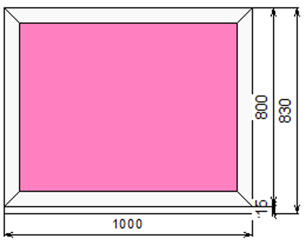 Пластиковое окно 800 х 1000 ТермА Эко с глухой створкой