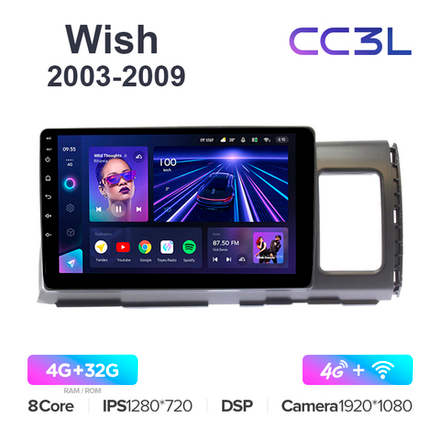 Teyes CC3L 10,2"для Toyota Wish 2003-2009