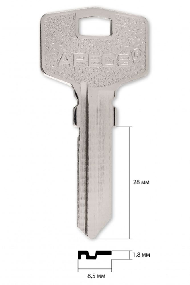 Заготовка английского ключа 10239 Apecs AP-3 КНР