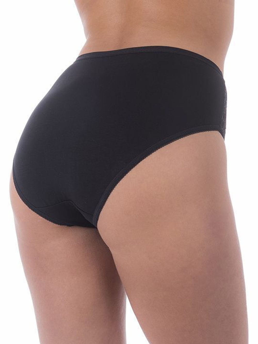 Трусики-слипы с кружевными элементами по бокам (Размер: L) (Цвет: черный)