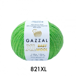 Пряжа Baby Wool XL 50 г, 100м, 40%акрил, 40%шерсть мериноса, 20%кашемир, 40%акрил (цена за 1 шт)