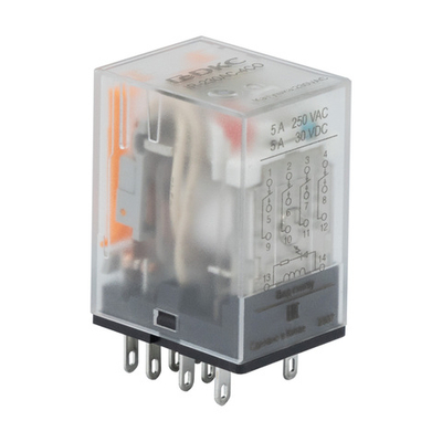 Реле миниатюрное промышленное общего назначения, 4CO, ком. ток 5А, AgSnO2, напряжение 115V AC, опция: светодиод