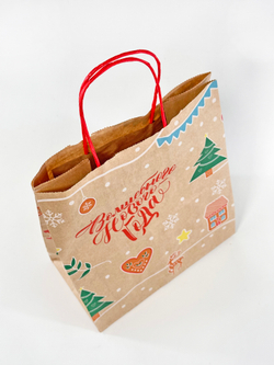 Крафт пакет 220 х 120 х 250 мм "Волшебного нового года", 70 гр/м2