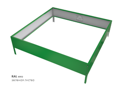 Клумба квадратная оцинкованная 1 ярус RAL 6002 Зеленая листва