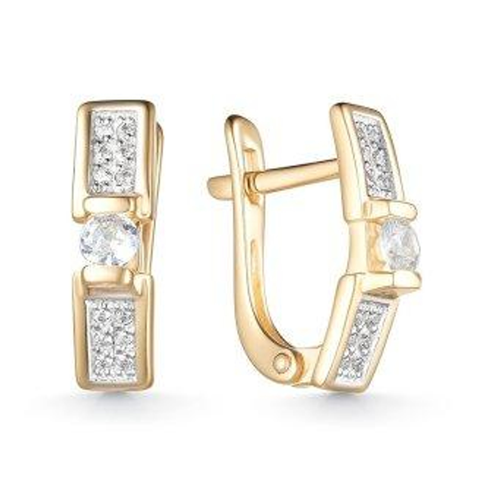 Серьги из золота с фианитами