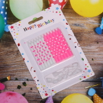 Свечи для торта «Горошек» , 12 шт, 6 см, розовый