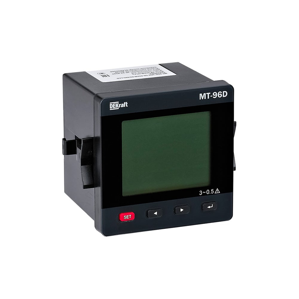 Цифровой мультиметр DEKraft мт-96d 96x96мм, трехфазный, вход 100в 1а, rs485, lcd-дисплей 50431DEK