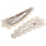 Зажимы для волос 2шт «New collection -Жемчужинки», овал, цвет белый, 8*3см