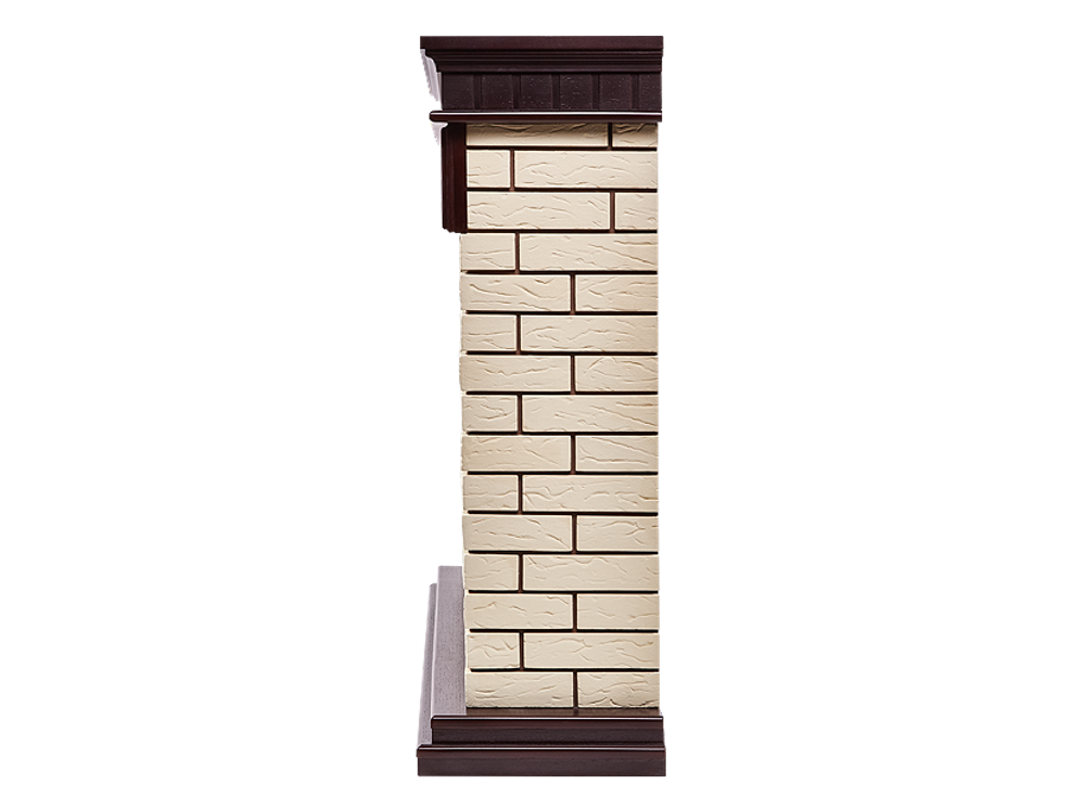 Портал Firelight Bricks Classic камень бежевый, шпон темный дуб
