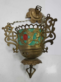 Церковная лампадка, кадило.антик