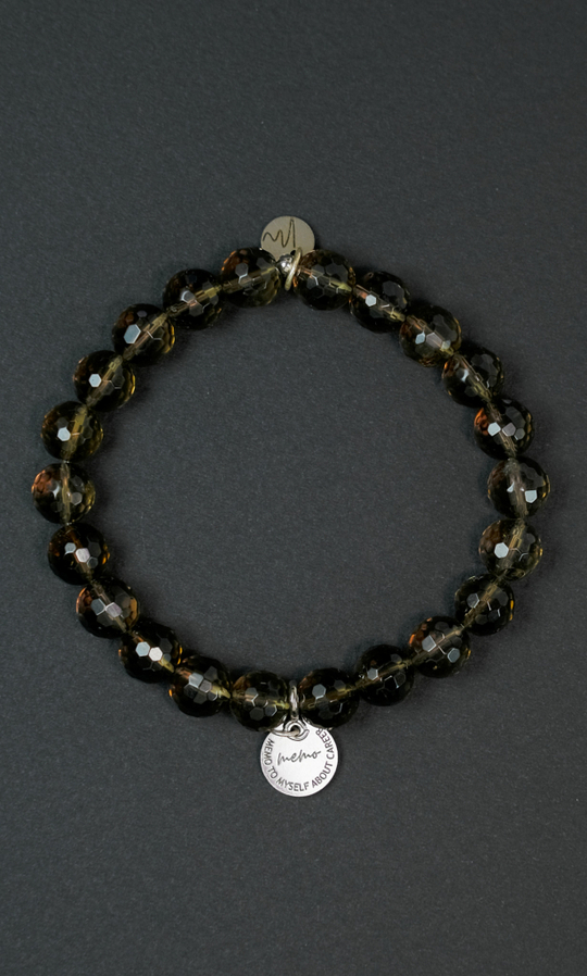 Браслет "Concentration & Energy" из раухтопаза 8 мм с подвеской
