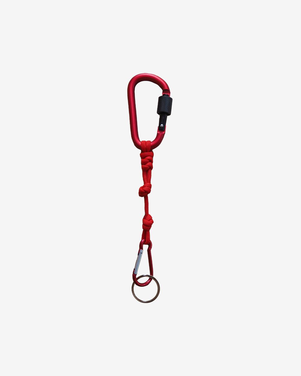 Брелок Ack Items Два карабина красный (красный шнурок)