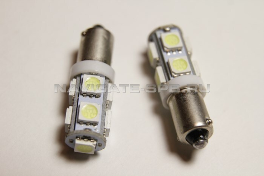 Светодиодная лампа BA9S-SMD5050-9 WHITE, 1шт