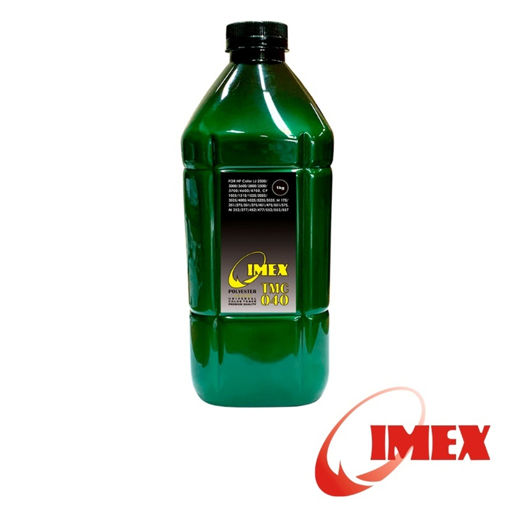 Тонер IMEX тип TMC 040 для HP Color Универсальный (1кг, желтый, Polyester) Green Line
