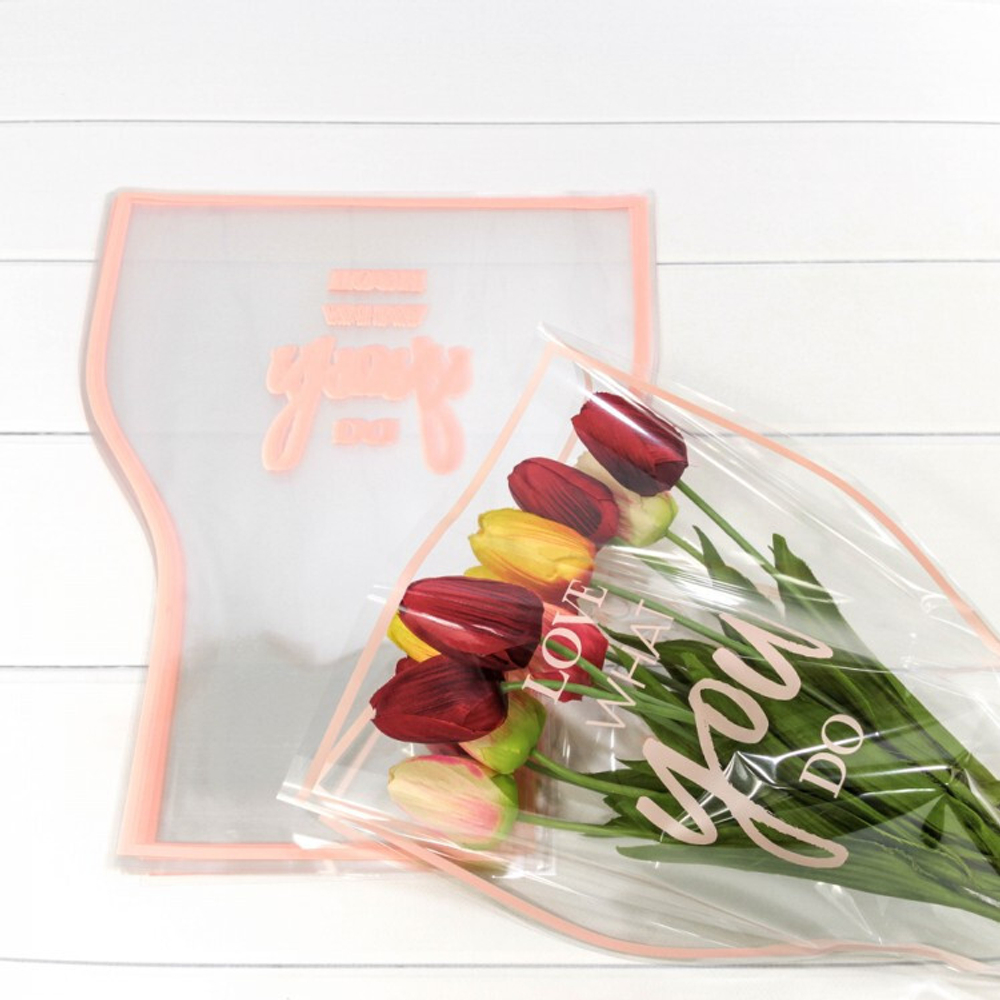 Пленка В листах 30 шт 36 х 20 х 45 см "Конус для цветов" (Розовый)