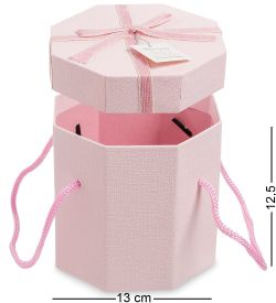 WG-82-B Коробка подарочная «Многогранник» цв.розовый