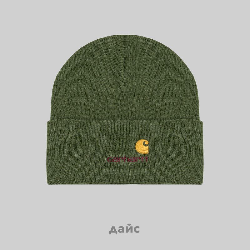 Шапка Carhartt WIP American Script Beanie артикул:I034235_tarragon - купить в магазине Дайс