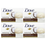 Dove, Косметическое мыло Purely Pampering, аромат «Кокосовое молоко и лепестки жасмина», 4 шт. по 113 г