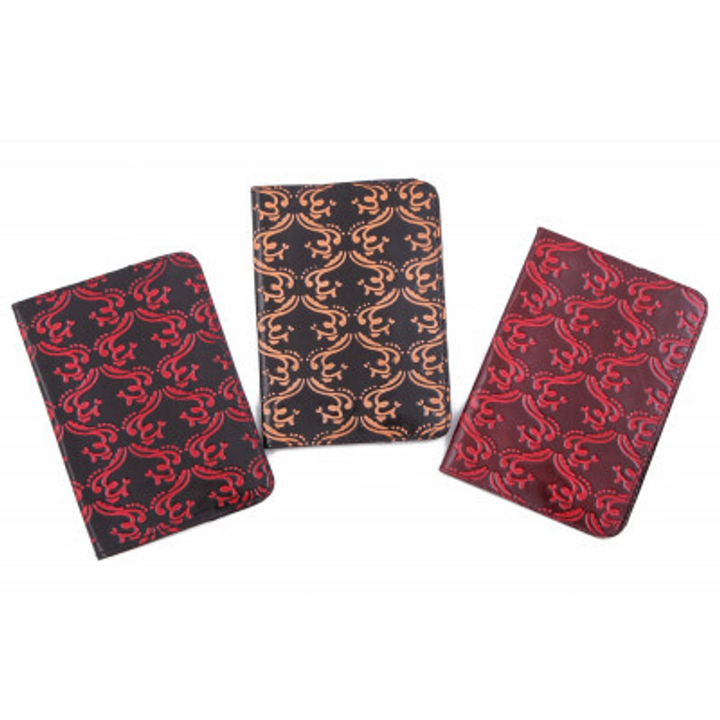 Обложка для паспорта "Вензель" натуральная кожа ручной принт цвет МИКС