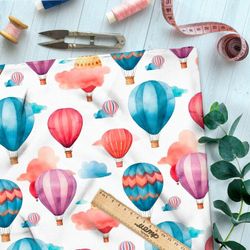 Ткань премиум габардин разноцветные воздушные шары