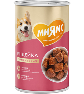 Мнямс для собак "Комфортное пищеварение" кусочки Индейка в соусе 400гр.