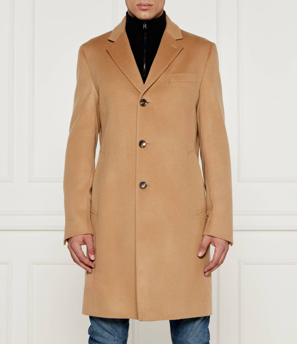 Хлопковое пальто h-hyde BOSS BLACK - бежевый(50525739)