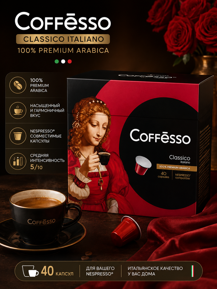 Кофе в капсулах Nespresso Coffesso Classico 40 шт x 2 уп