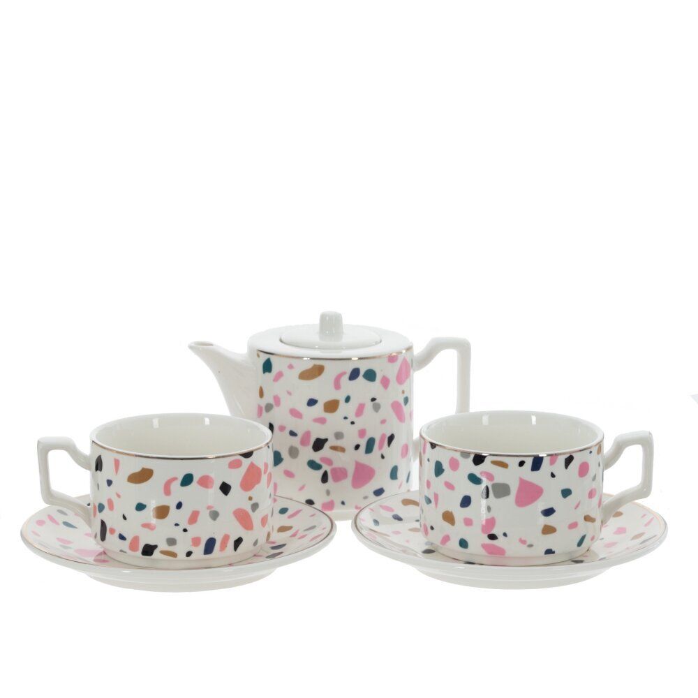 GAEM Набор чайный 2 перс. 5 предм. (чашка 250 мл, чайник 450 мл, блюдце), L16 W16 H21 см