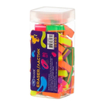 Ластик Basir, треугольная форма, неоновый разноцветный корпус, с цветными вставками по бокам, размер 2.8*1.2 см